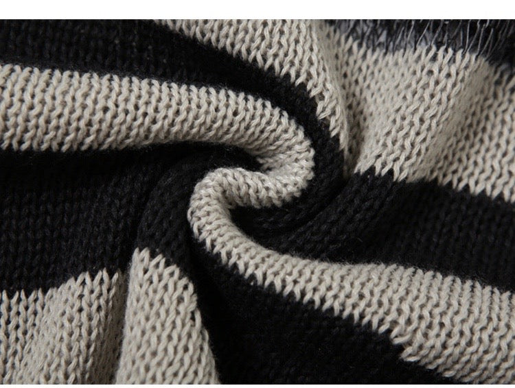 HOLLOW KNIT CONTRAST STITCHING BAG HIP DRESS FEMALE