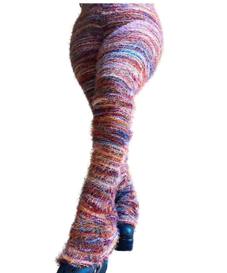 COLORFUL STRIPED FLUFFY PERSONALIZED PANTS