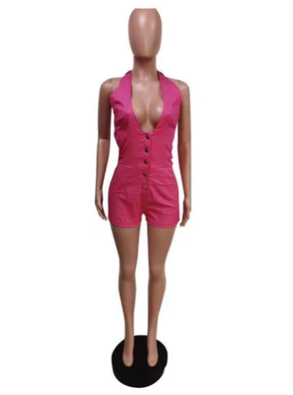 Hanging Neck And Backless Jumpsuit