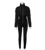 TIGHT ZIPPER WARM COTTON-PADDED JACKET ONE-PIECE TROUSERS