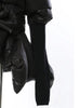 CAMOUFLAGE PANELS, IRREGULAR KNITTED CUFFS, WAIST-CINCHING PADDED JACKET