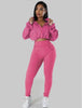 HOODED LOOSE LONG-SLEEVED SHIRT TIGHT TROUSERS SPORTS 2PC SET