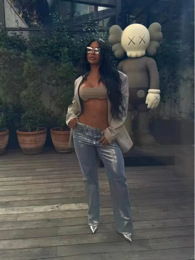 HOT SILVER JOKER STRAIGHT LOOSE JEANS