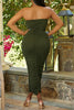 Casual Solid Backless Fold Strapless One Step Skirt Dress