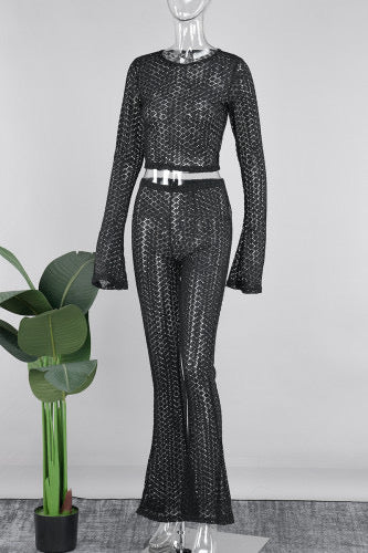 Crop Tops And Flare Leg Pants 2PC Sets