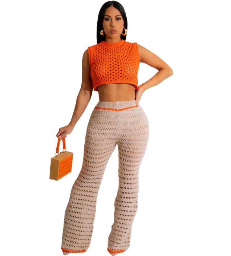 KNITTED OUTDOOR SPORTS AND CASUAL 2PC SET