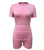 SHORT-SLEEVED T-SHIRT FASHION CASUAL SLIM SHORTS 2PC SET