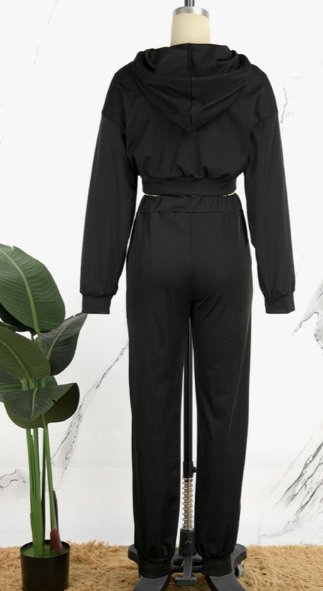 Heart Shaped hollow hot Diamond hoodie and pants 2PC set