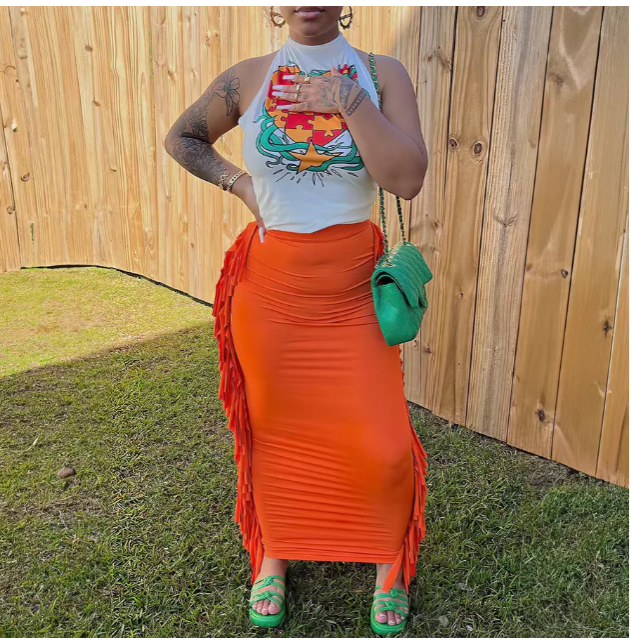 Vest Skirt Tassel 2PC SET