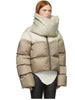 TURTLENECK SCAF DESIGN COTTON COAT