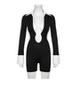 SEXY OPENWORK LONG SLEEVE JUMPSUIT
