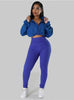 HOODED LOOSE LONG-SLEEVED SHIRT TIGHT TROUSERS SPORTS 2PC SET