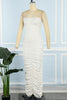Casual Solid Backless Fold Strapless One Step Skirt Dress
