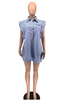 Striped lapel sleeveless 2PC