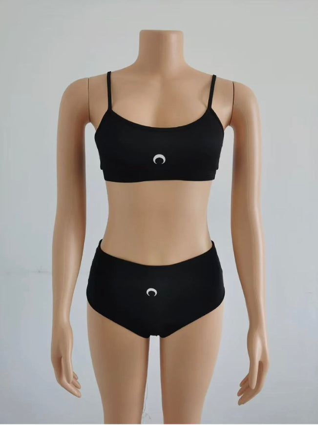 CRESCENT MOON PRINT SWIMSUIT 2PC SET