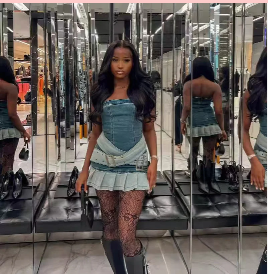 Tube Denim Top Skirt