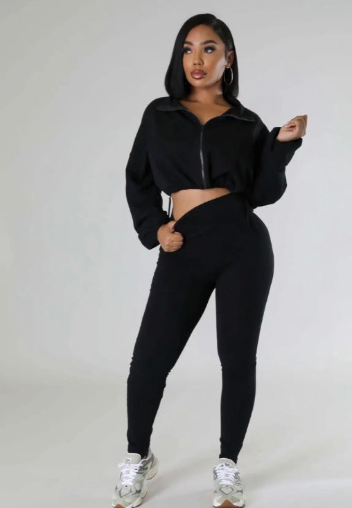 HOODED LOOSE LONG-SLEEVED SHIRT TIGHT TROUSERS SPORTS 2PC SET