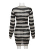HOLLOW KNIT CONTRAST STITCHING BAG HIP DRESS FEMALE