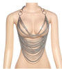 METAL CHAIN HALTER NECK OPEN BACK SEXY CUTOUT SMALL VEST