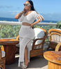 Split wool hand hook knitted tassel two-piece set