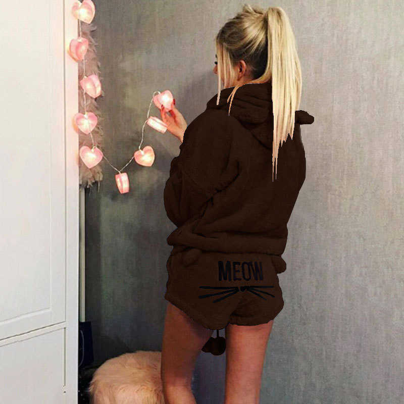 Wholesale women's autumn and winter plus size pajama set 2pcs