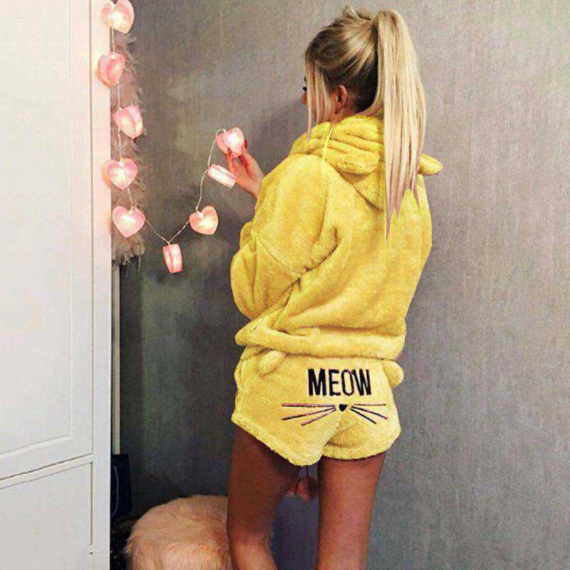 Wholesale women's autumn and winter plus size pajama set 2pcs