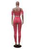 Sexy Off-the-shoulders Navel Pleated 2pc set
