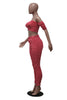 Sexy Off-the-shoulders Navel Pleated 2pc set