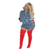 3D Digital Women's Printed Wear Long-Sleeved Denim Jacket