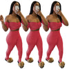 Sexy Off-the-shoulders Navel Pleated 2pc set