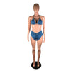 Bikini Tassel Tether Denim 2PC Suit
