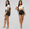 High Waist Elastic Ripped Jeans