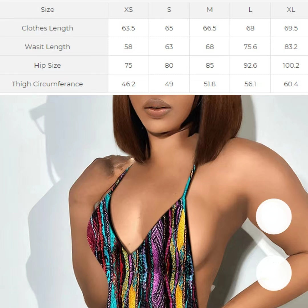 Abstract Printing Oblique Shoulder Jumpsuit