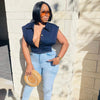 Short Sleeveless Denim Top