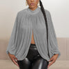 Bright Silk Cardigan Backless Top Lace Shirt