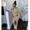 Splash printed sweater 2pc set