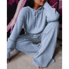 Long sleeve loose hooded leisure 2pc set