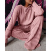 Long sleeve loose hooded leisure 2pc set