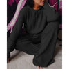 Long sleeve loose hooded leisure 2pc set