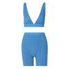 Sports V-neck Cropped Pants Yoga 2PC Set