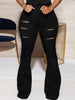 Slim Cut Flower Ripped Trouser Clothing Bootcut