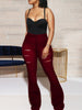 Slim Cut Flower Ripped Trouser Clothing Bootcut
