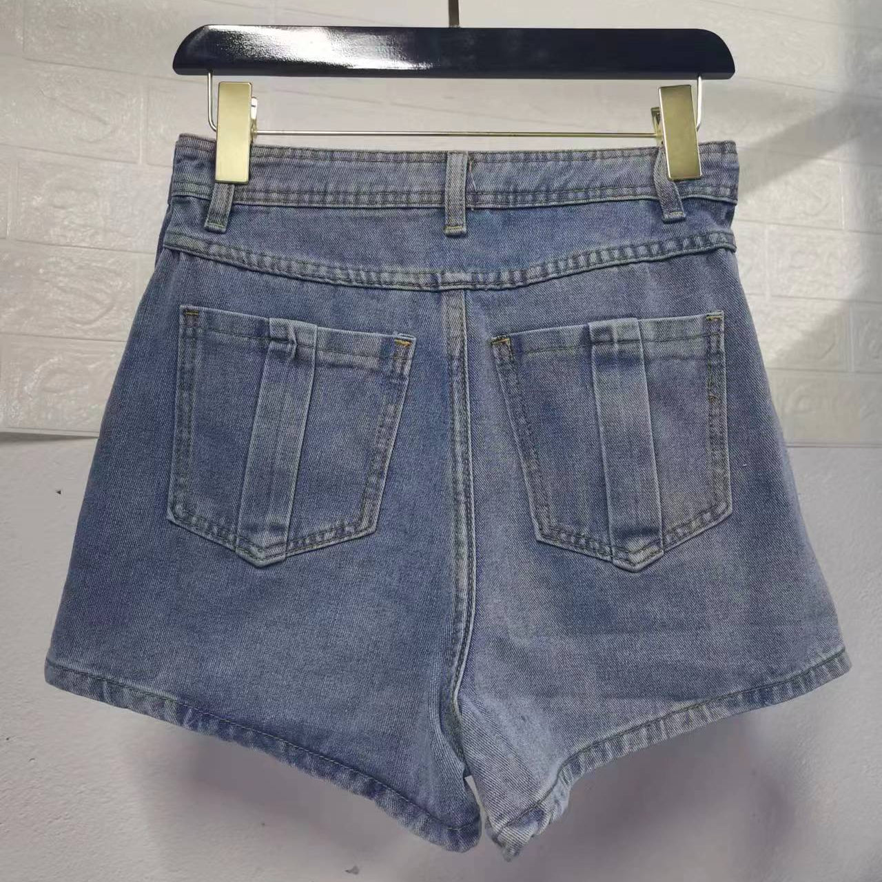 A- line High Waist Irregular Denim Skirt Shorts