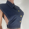 Short Sleeveless Denim Top