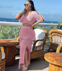 Split wool hand hook knitted tassel two-piece set