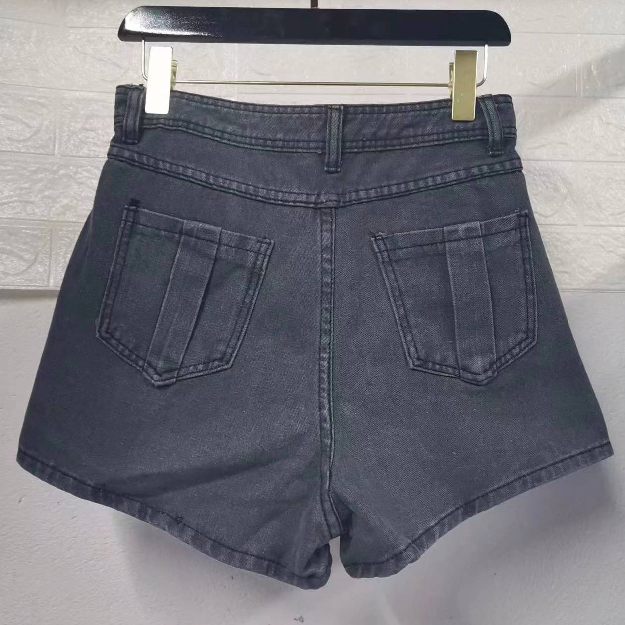 A- line High Waist Irregular Denim Skirt Shorts