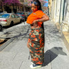 Camouflage Wash Pocket Slit Tassel Machine Eye Strap Skirt