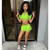 Solid Color Oversleeves Shirt and Shorts Suit
