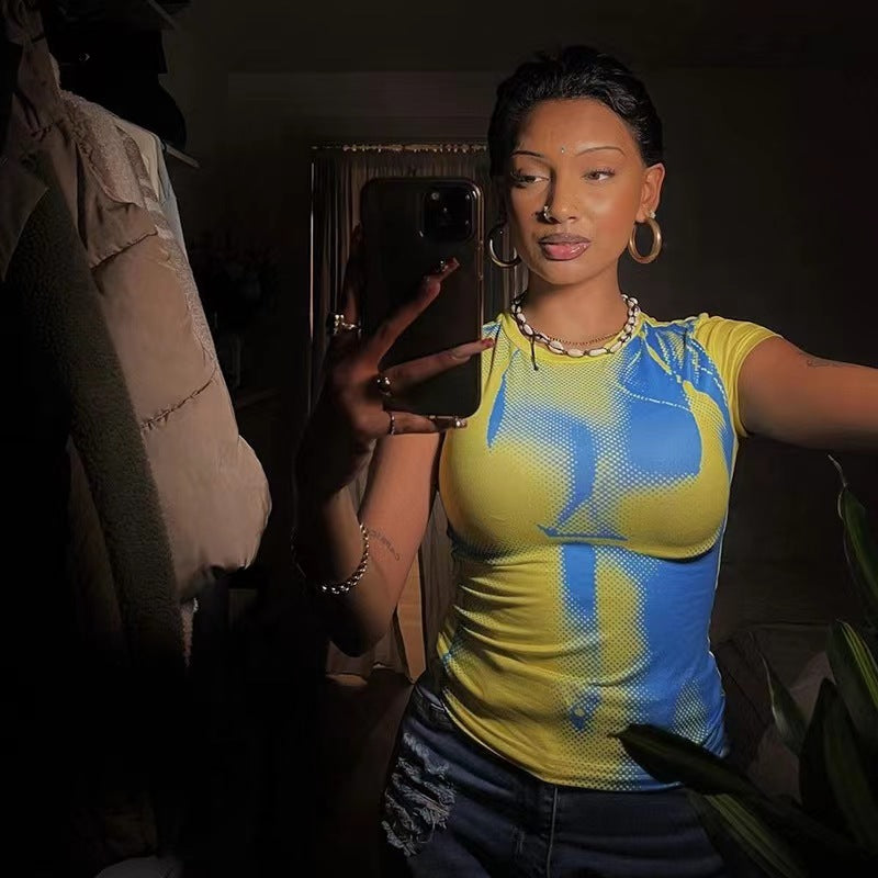 3D Printed Slim-Fit round Neck Top
