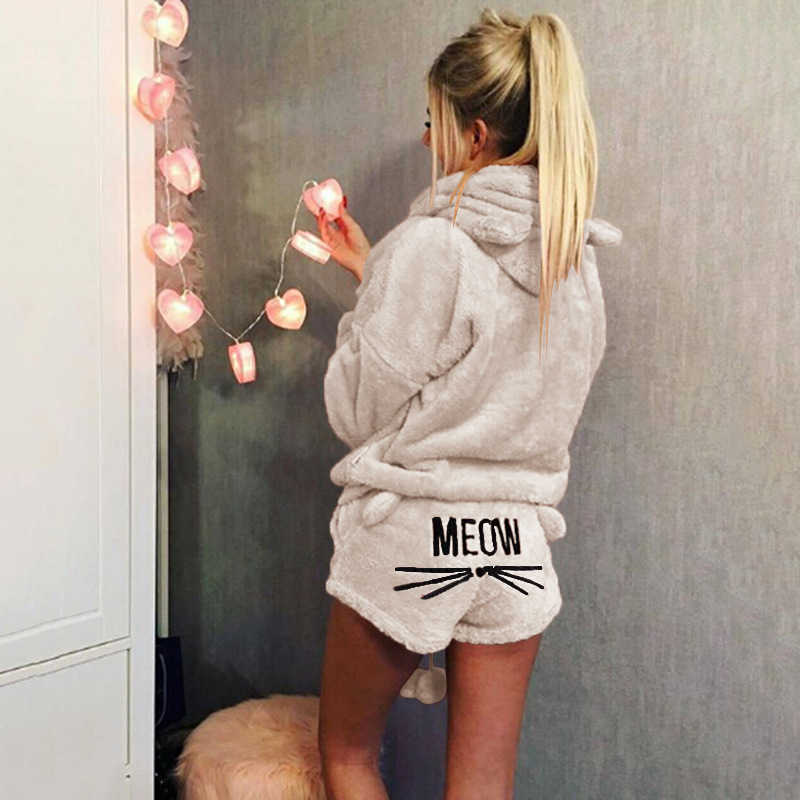 Wholesale women's autumn and winter plus size pajama set 2pcs